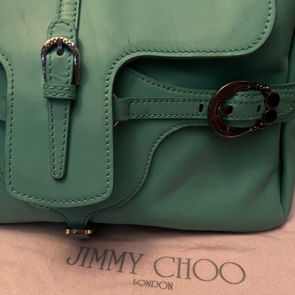 Jimmy Choo Turquoise Tulita Satchel Top Handle W/ Boho West Hardware--& Dust Bag - Picture 9 of 14